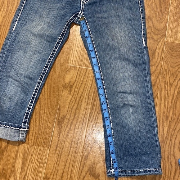 L.a. Idol Girls White Stitch Bling Blue Jeans (Size 5) - Picture 9 of 12
